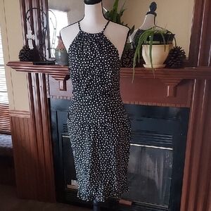 Elegant Black and White Polka Dot Two Piece - Skirt And Matching Top